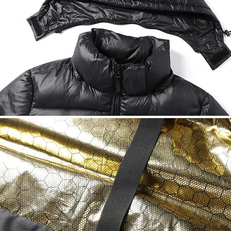 Herren Steppjacke mit Kapuze und praktischen Taschen - 2