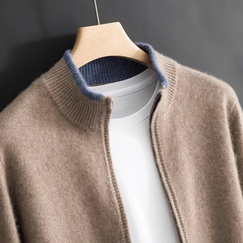 Herren Pullover mit Stehkragen und Reißverschluss - 1