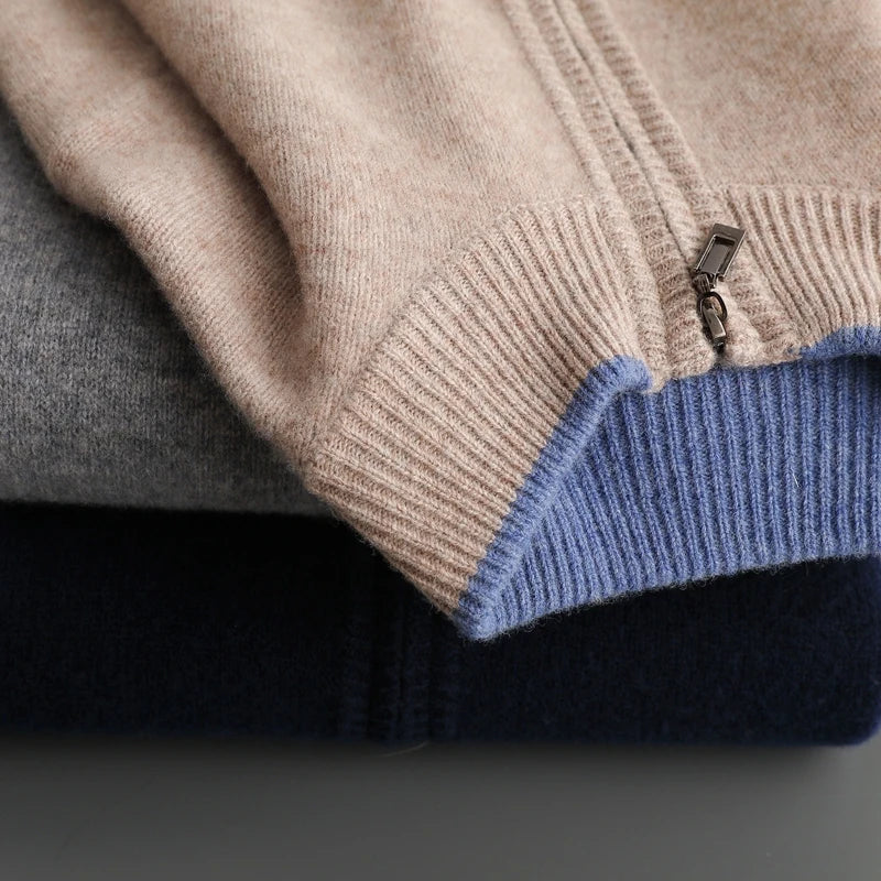 Herren Pullover mit Stehkragen und Reißverschluss - 3