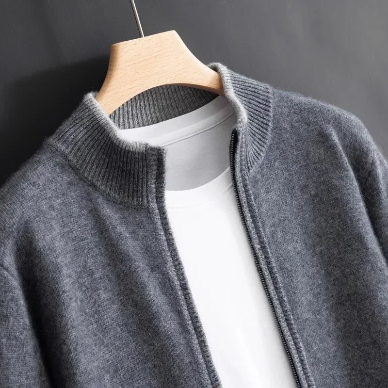 Herren Pullover mit Stehkragen und Reißverschluss - 4