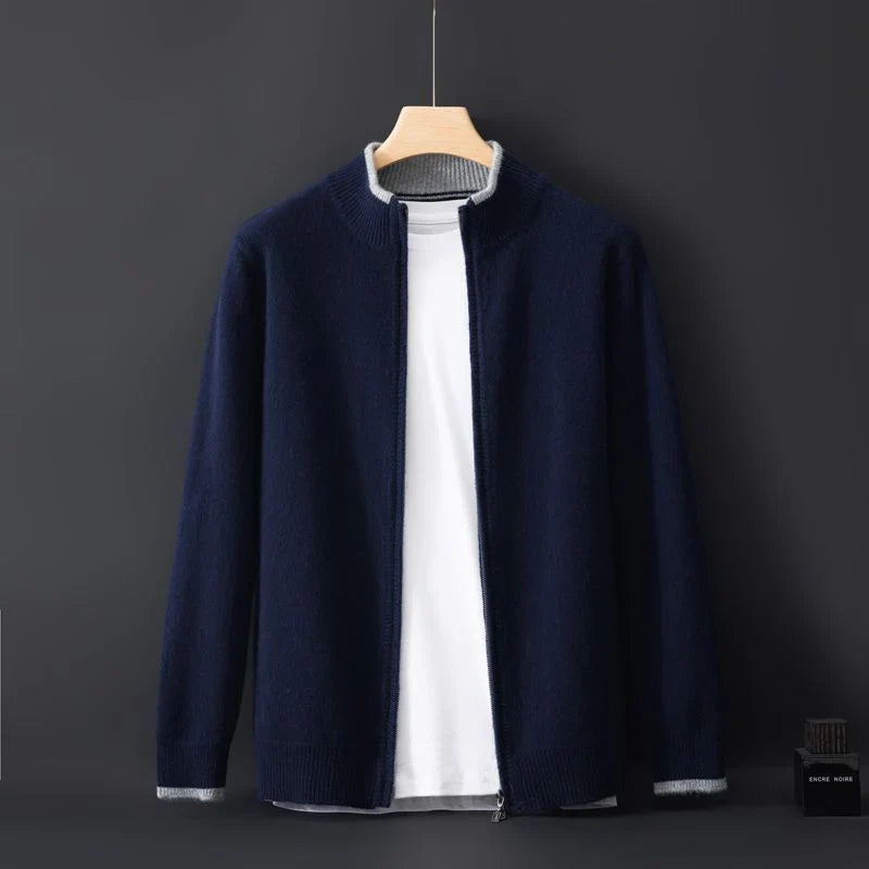 Herren Pullover mit Stehkragen und Reißverschluss - 7