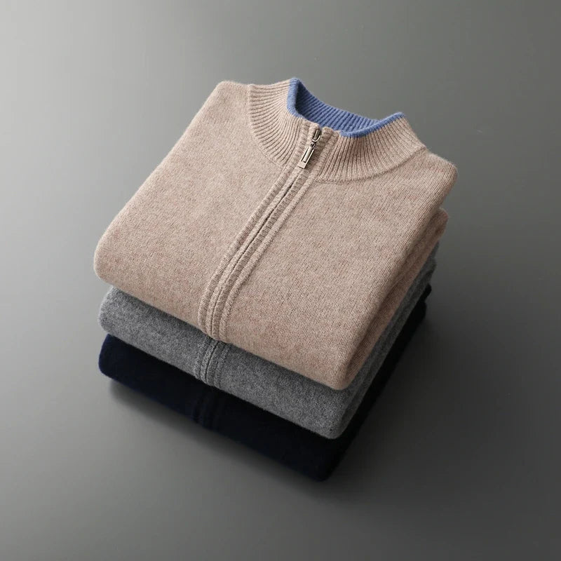 Herren Pullover mit Stehkragen und Reißverschluss - 14