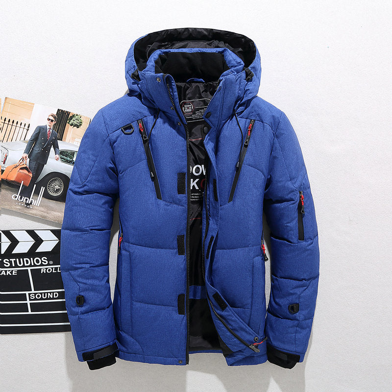 Moderne Herren Winterjacke mit abnehmbarer Kapuze und praktischen Taschen - 4