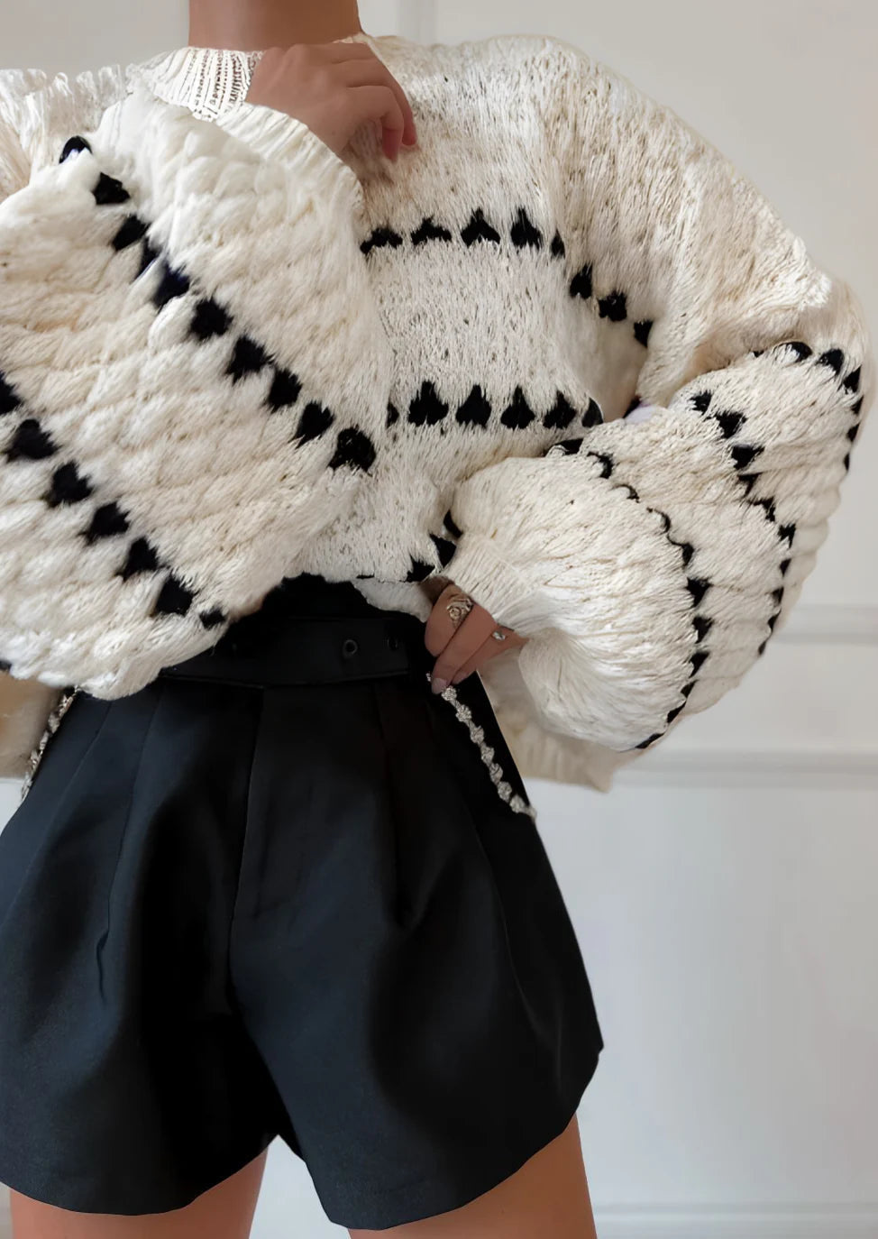 Pullover Damen mit weitem Schnitt und Ballonärmeln - 2