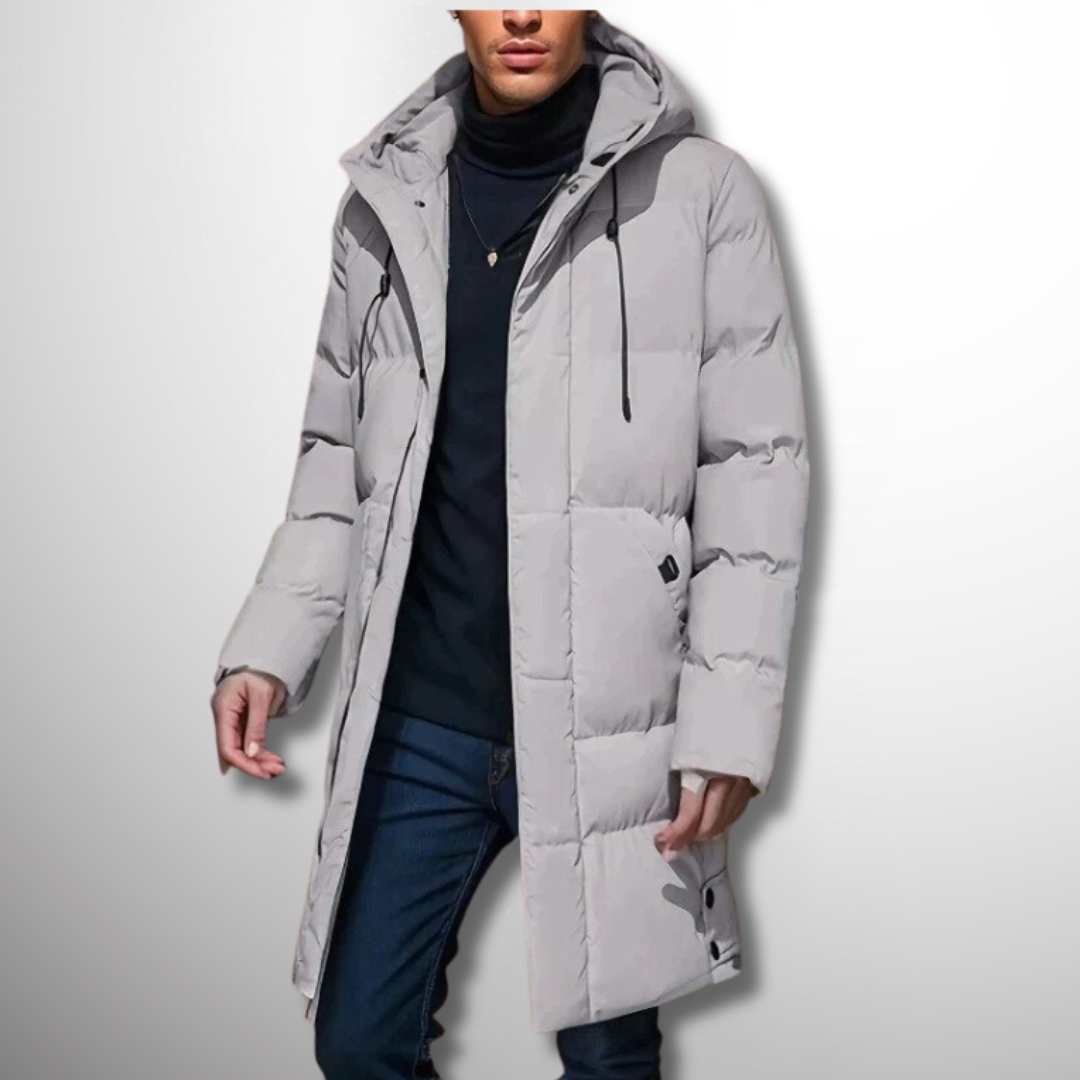 Winterjacke Herren mit Kapuze und langem Schnitt - 1