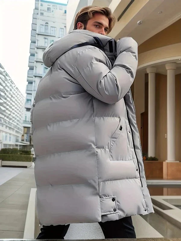 Winterjacke Herren mit Kapuze und langem Schnitt - 3
