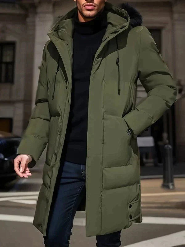 Winterjacke Herren mit Kapuze und langem Schnitt - 6