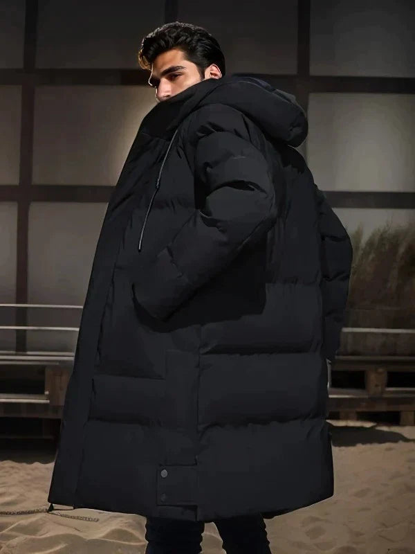 Winterjacke Herren mit Kapuze und langem Schnitt - 10