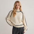Pullover Damen mit Stehkragen und lockerer Passform - 1