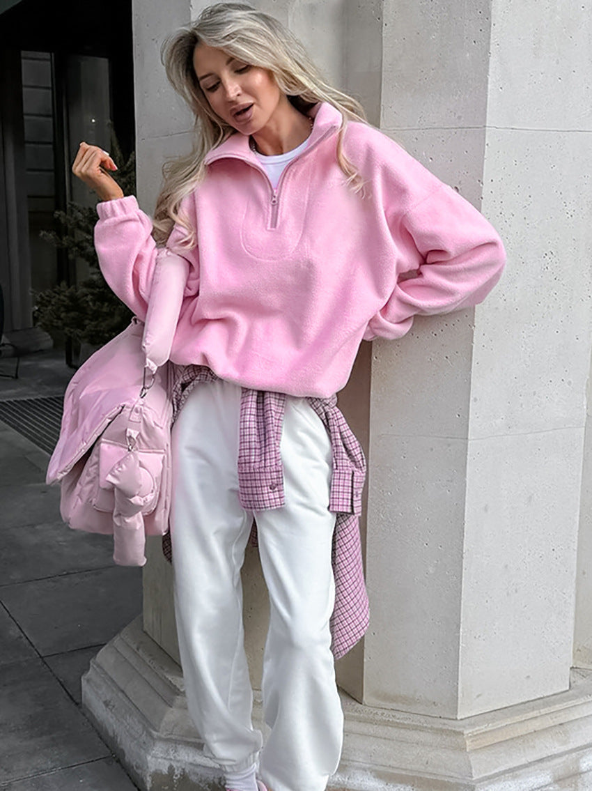 Pullover Damen mit hohem Kragen und Reißverschluss - 2