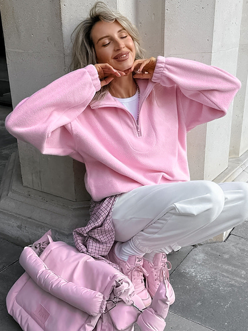 Pullover Damen mit hohem Kragen und Reißverschluss - 3
