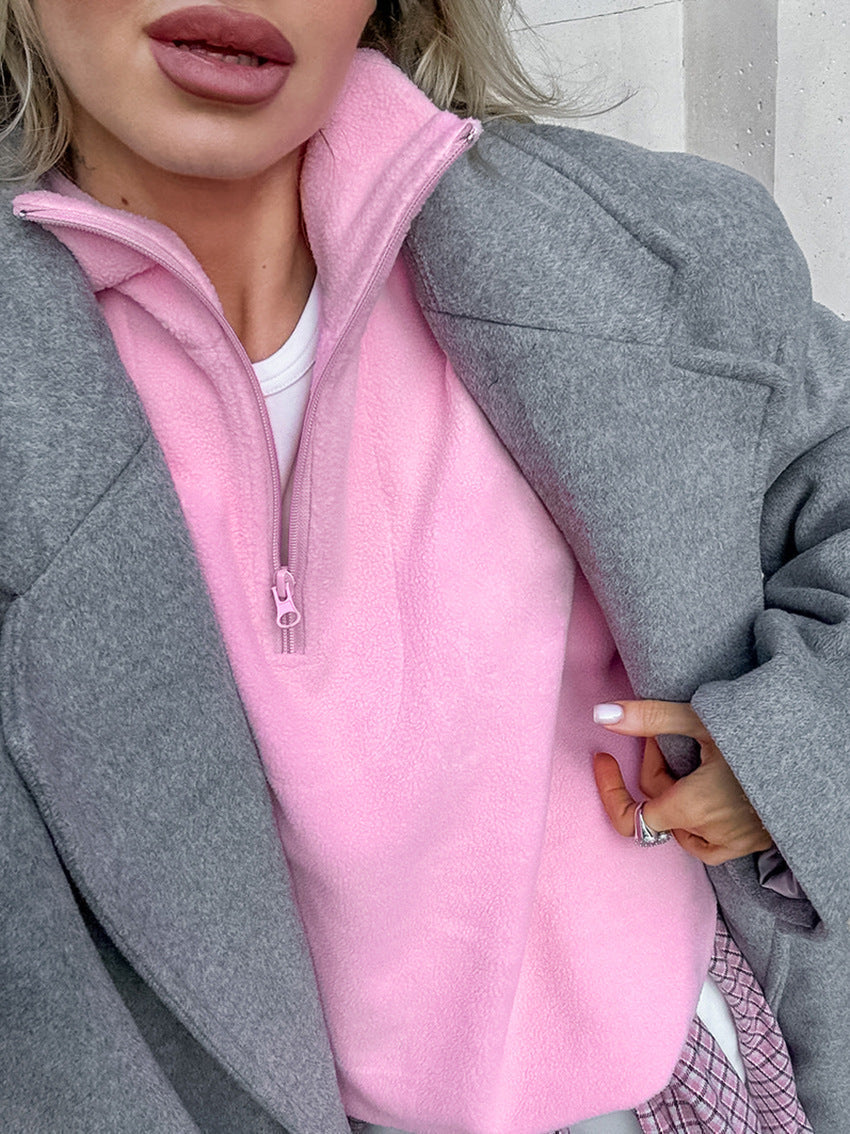 Pullover Damen mit hohem Kragen und Reißverschluss - 4