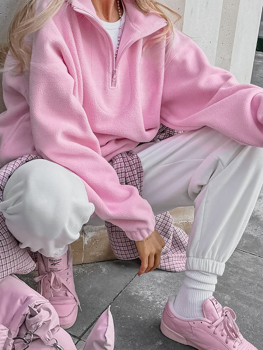Pullover Damen mit hohem Kragen und Reißverschluss - 7