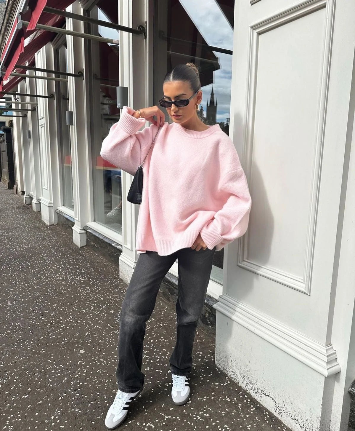 Oversized Pullover Damen mit weitem Schnitt und langen Ärmeln - 9