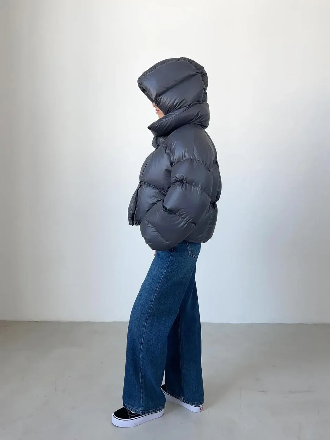 Damen Pufferjacke mit hohem Kragen und lässigem Schnitt - 2