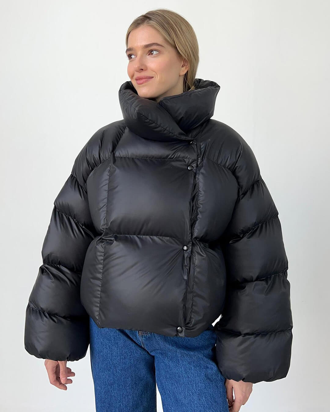 Damen Pufferjacke mit hohem Kragen und lässigem Schnitt - 3