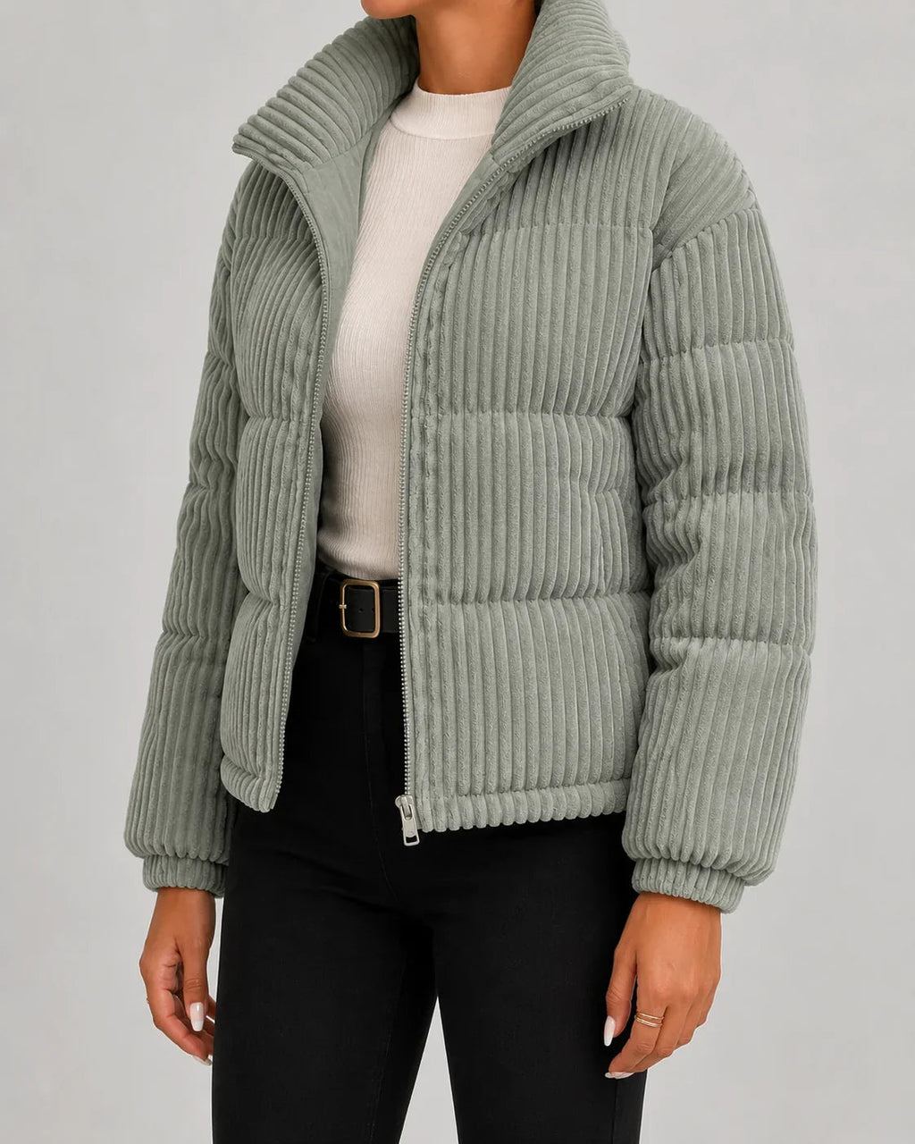 Damen Steppjacke mit hohem Stehkragen und Reißverschluss - 3