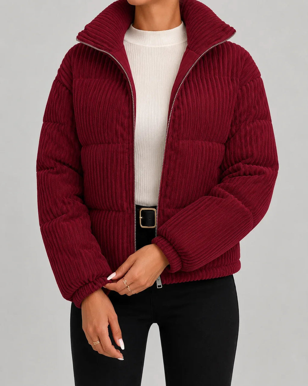 Damen Steppjacke mit hohem Stehkragen und Reißverschluss - 9