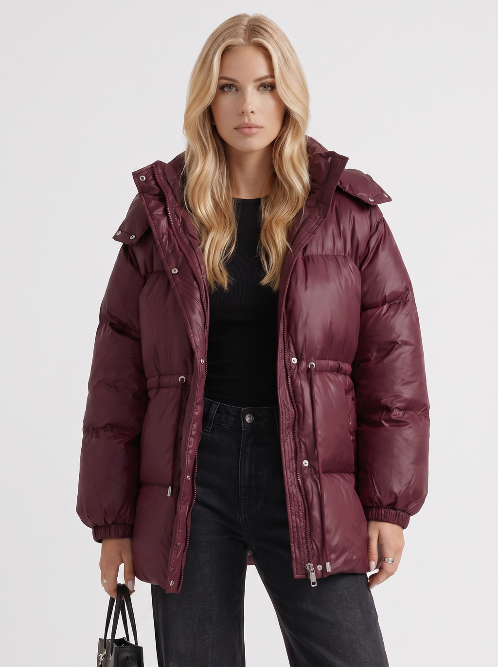 Damenjacke mit Kapuze und taillierter Passform - 7