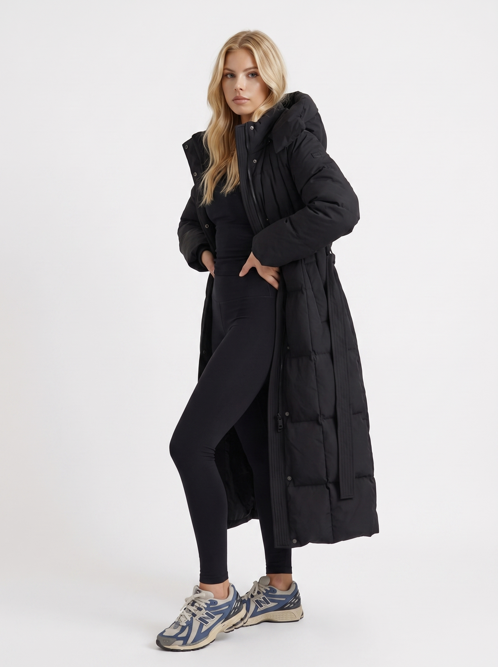 Damen Wintermantel mit Kapuze und eleganter Länge - 3