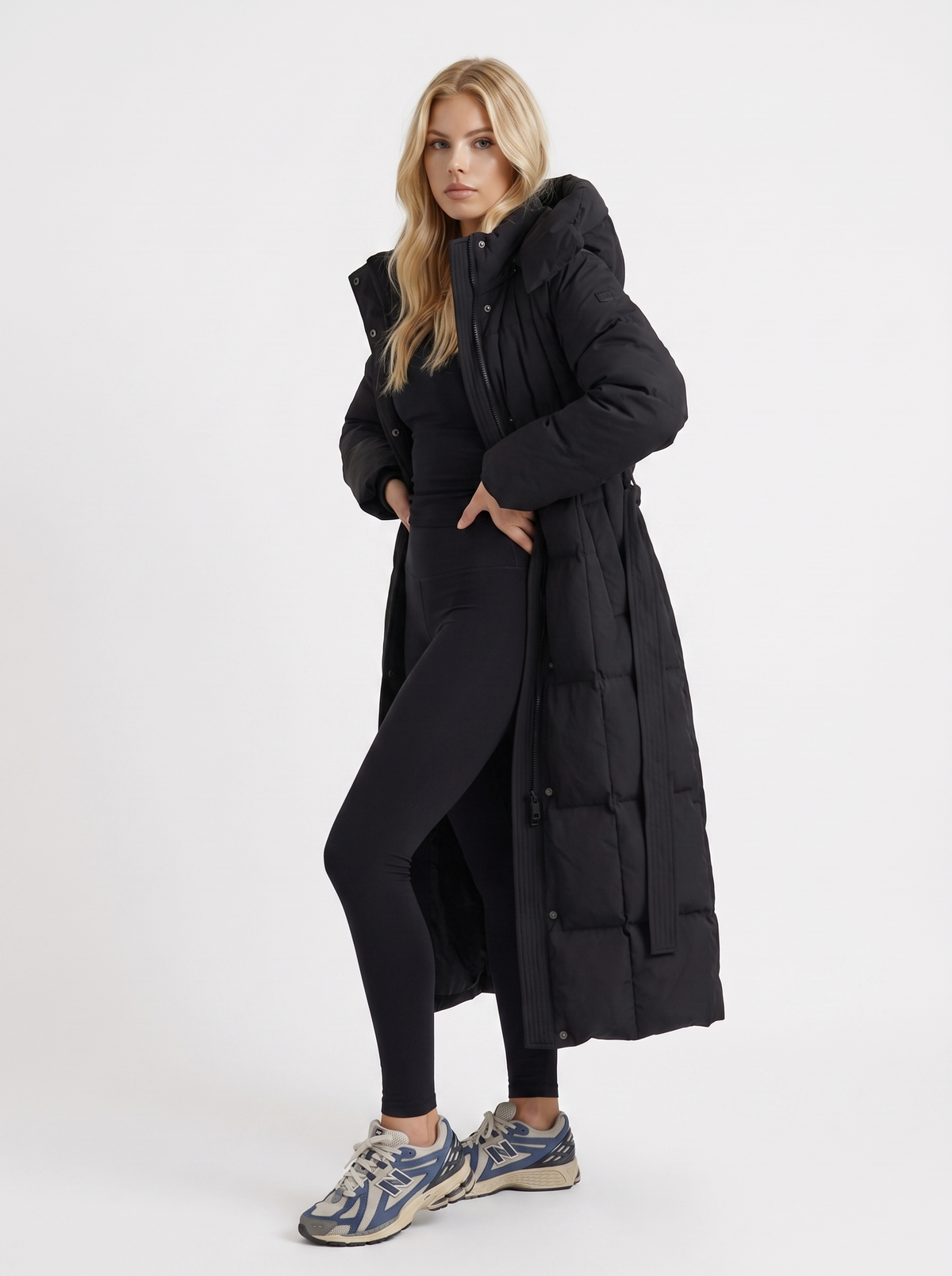 Damen Wintermantel mit Kapuze und eleganter Länge - 3