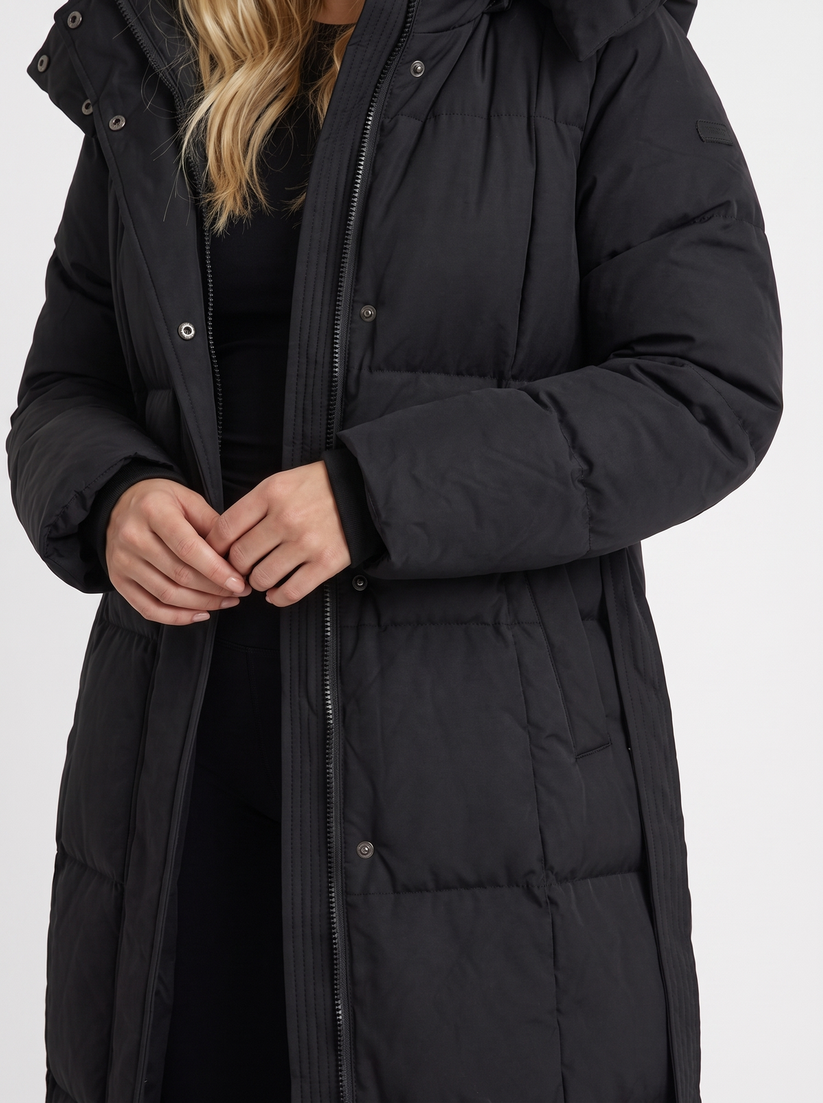 Damen Wintermantel mit Kapuze und eleganter Länge - 6