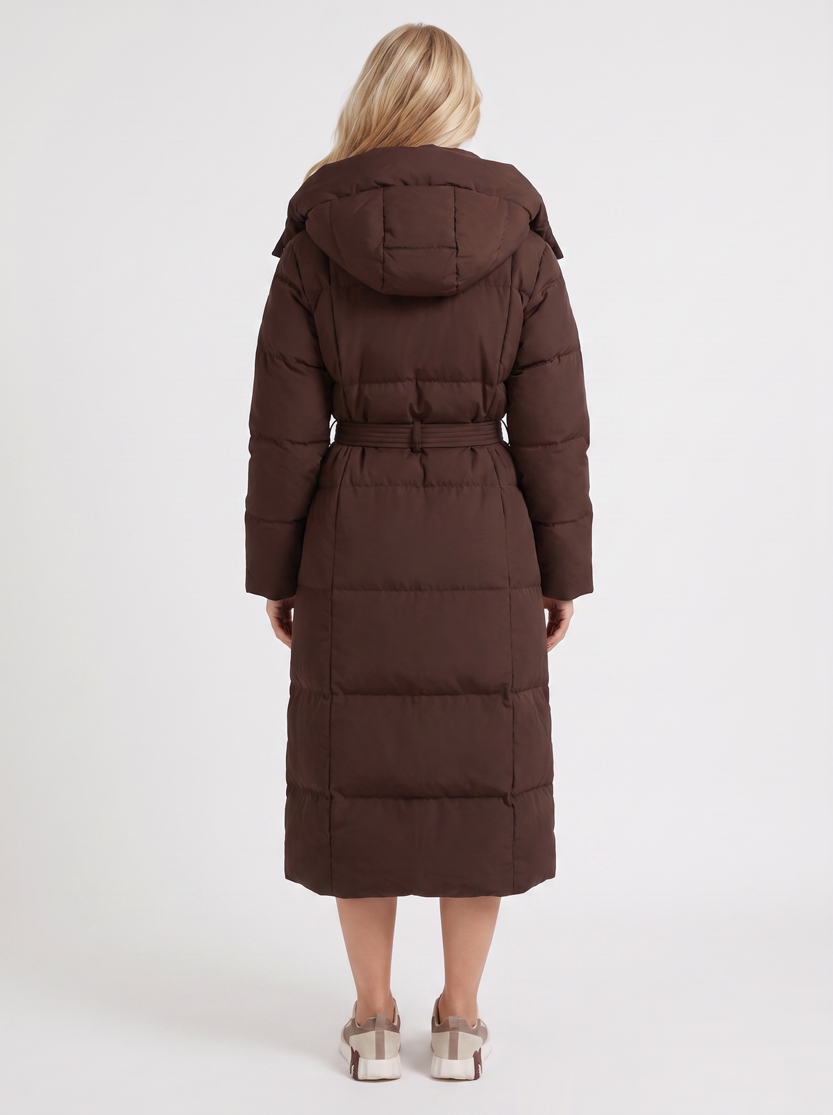 Damen Wintermantel mit Kapuze und eleganter Länge - 11