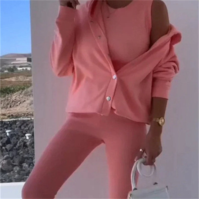 Outfit Damen mit Kapuzensweatjacke und Leggings - 4