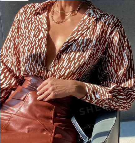 Bluse Damen mit modernem Schnitt und lässigem Kragen - 2