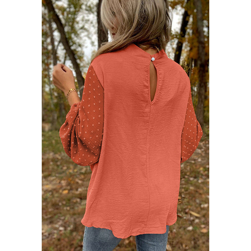 Bluse Damen mit weitem Schnitt und Puffärmeln - 1