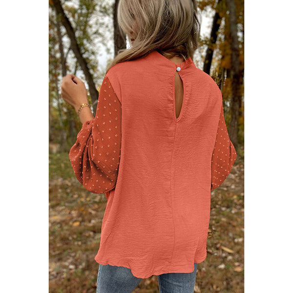 Bluse Damen mit weitem Schnitt und Puffärmeln - 1