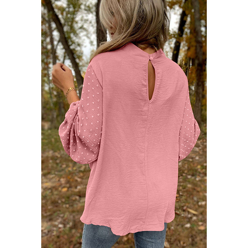 Bluse Damen mit weitem Schnitt und Puffärmeln - 5