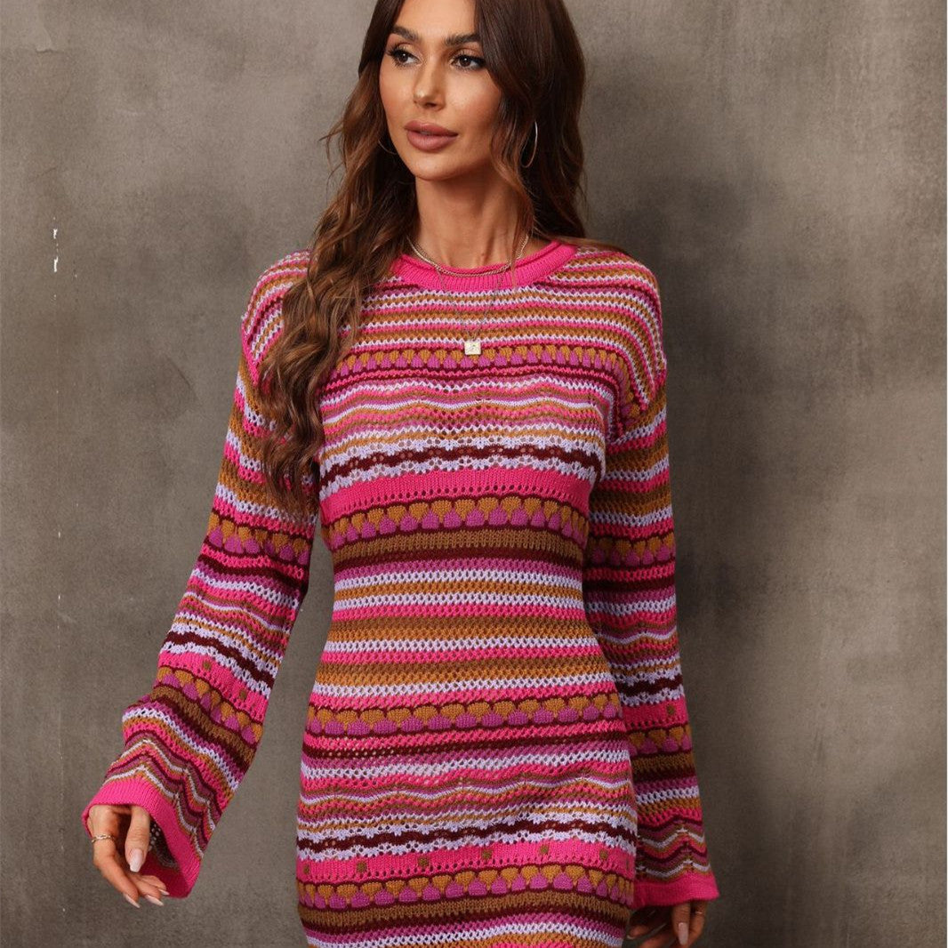 Kleid Damen mit lässigem Schnitt und weitem Ärmel - 3