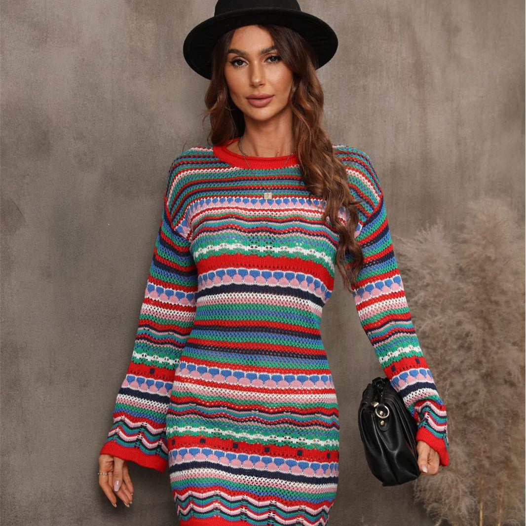 Kleid Damen mit lässigem Schnitt und weitem Ärmel - 7
