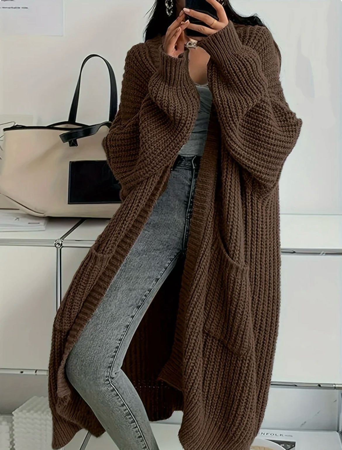 Cardigan Damen mit lockerer Passform und praktischen Taschen - 1