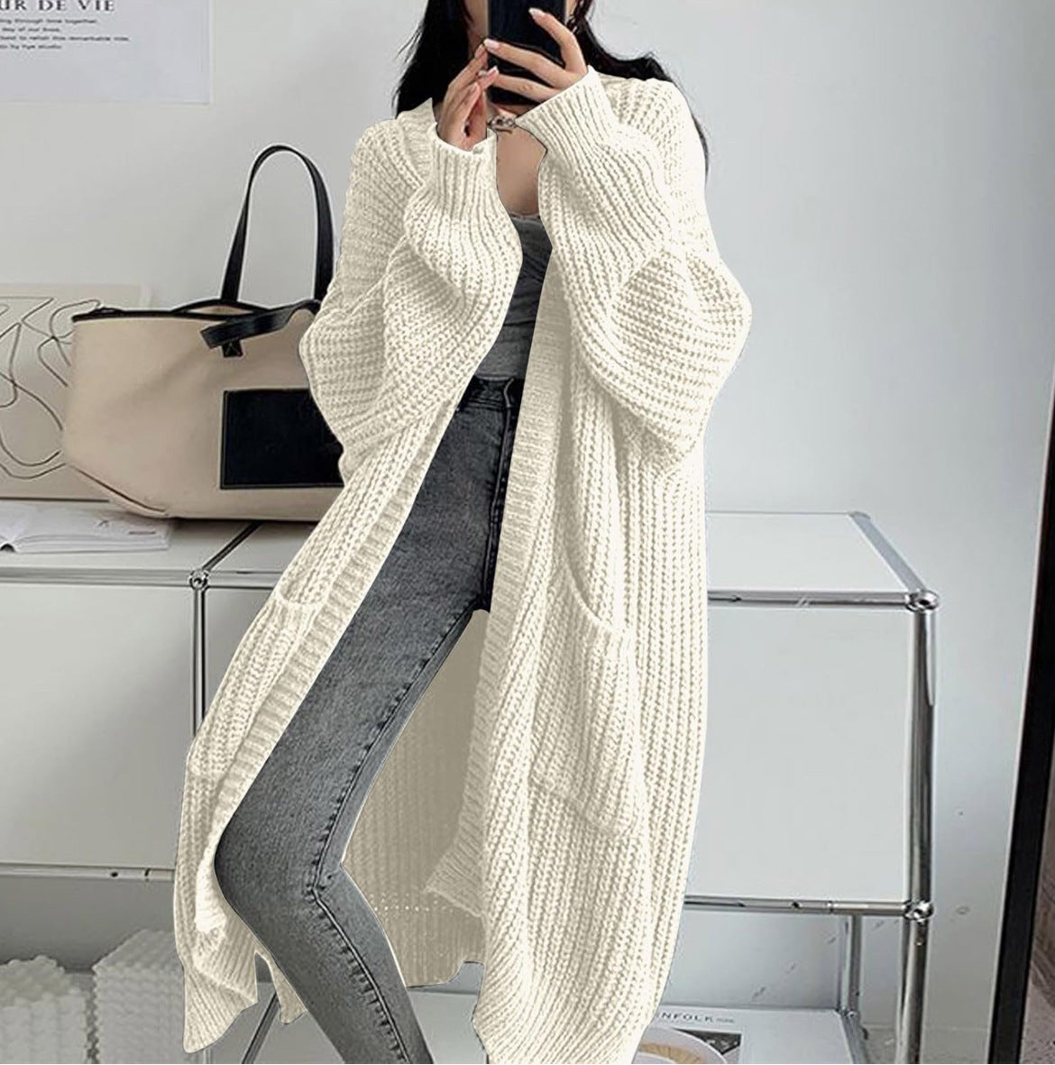 Cardigan Damen mit lockerer Passform und praktischen Taschen - 2