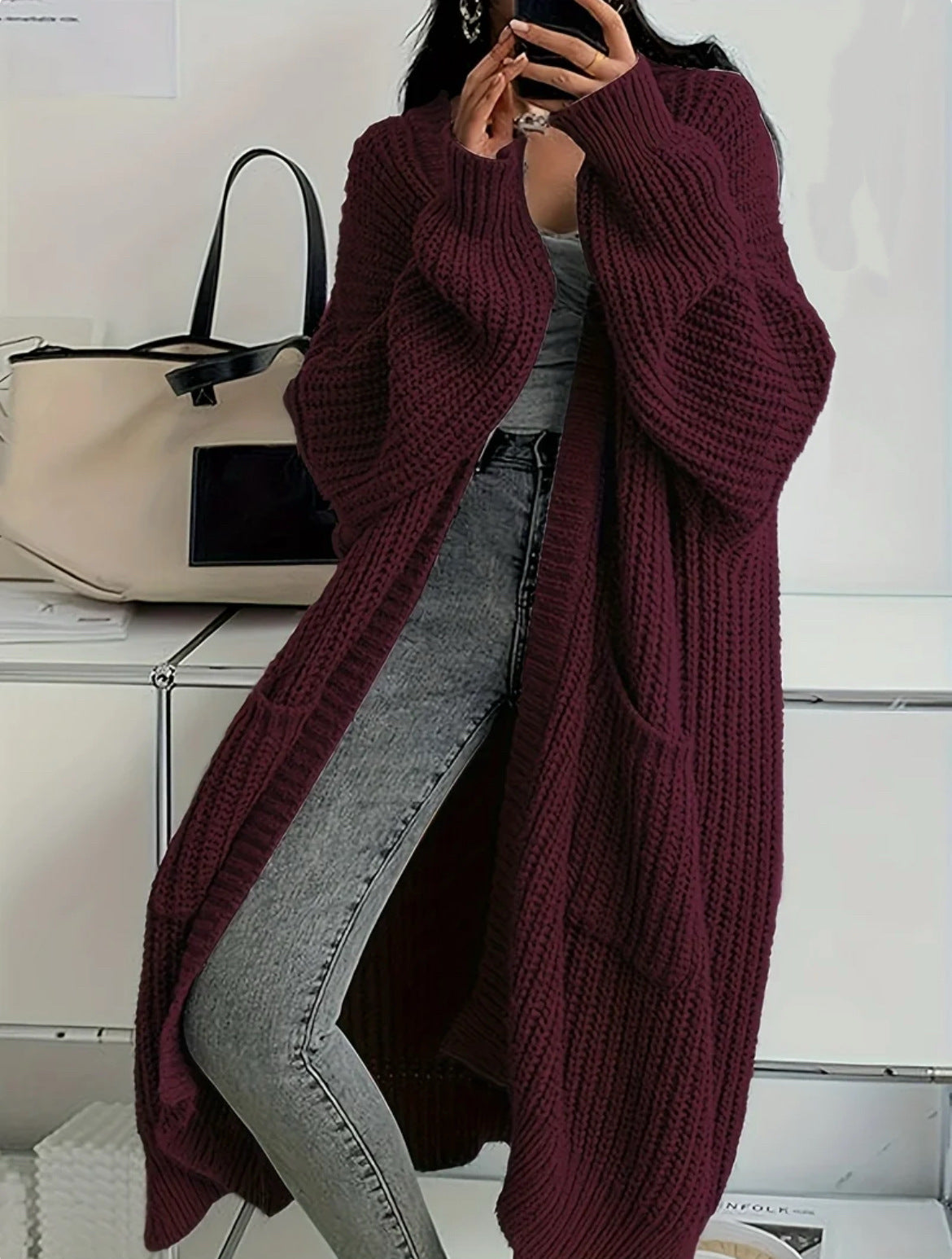 Cardigan Damen mit lockerer Passform und praktischen Taschen - 4