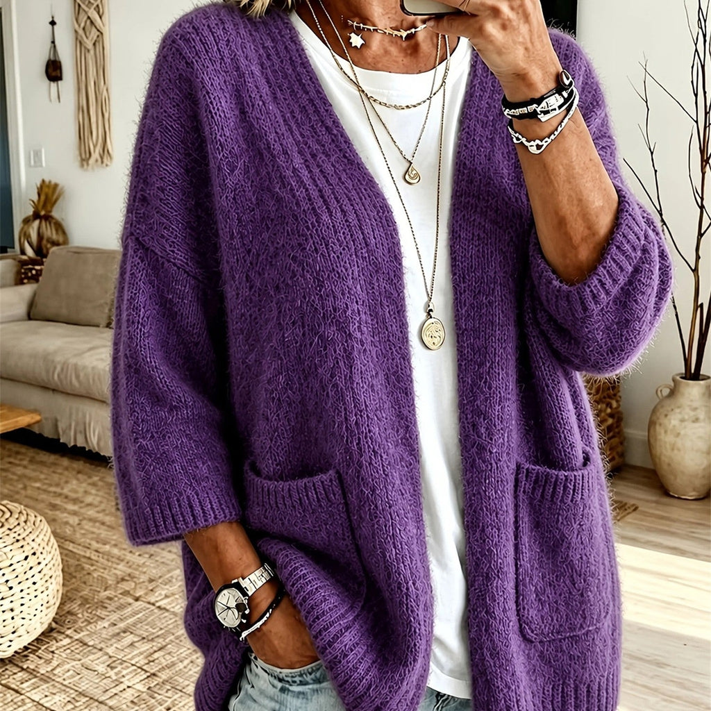 Cardigan Damen mit lässigem Schnitt und praktischen Taschen - 6
