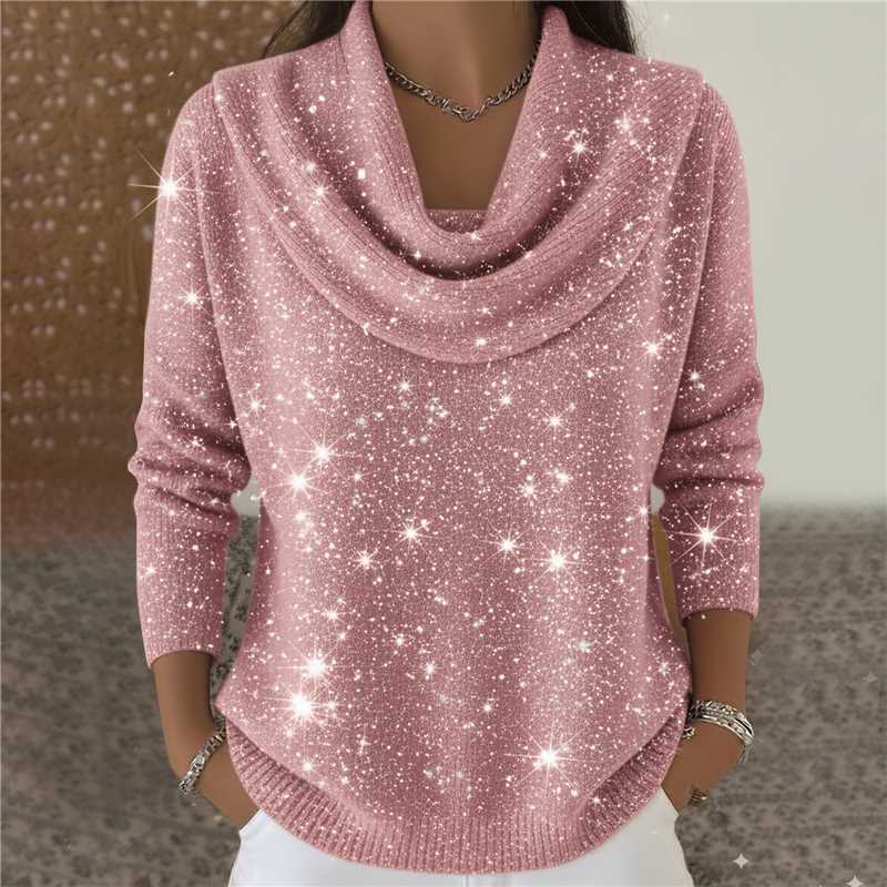 Modischer Damenpullover mit elegantem Wasserfallausschnitt und 3/4-Ärmeln - 6