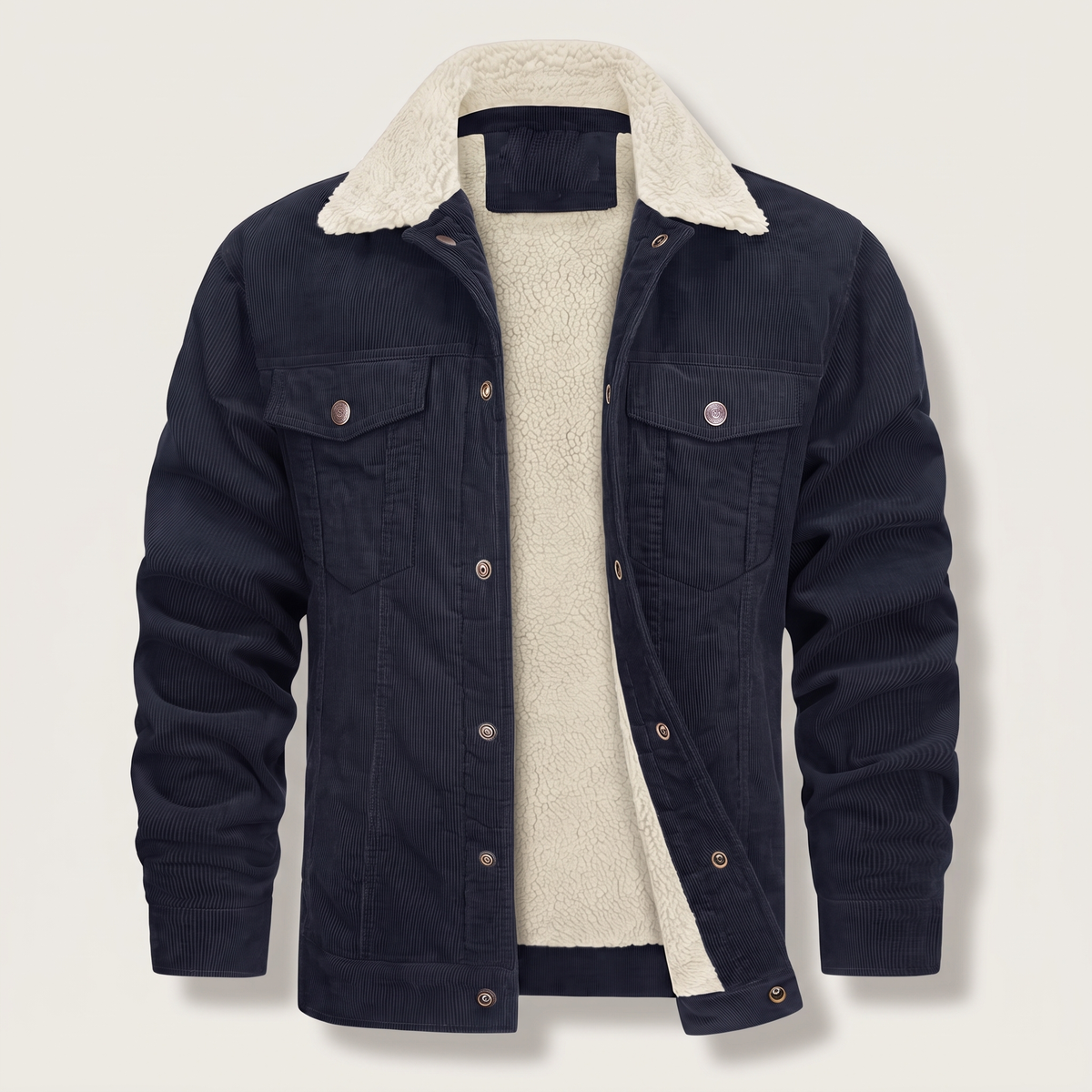 Herrenjacke mit Sherpa-Kragen und lässigem Schnitt - 4