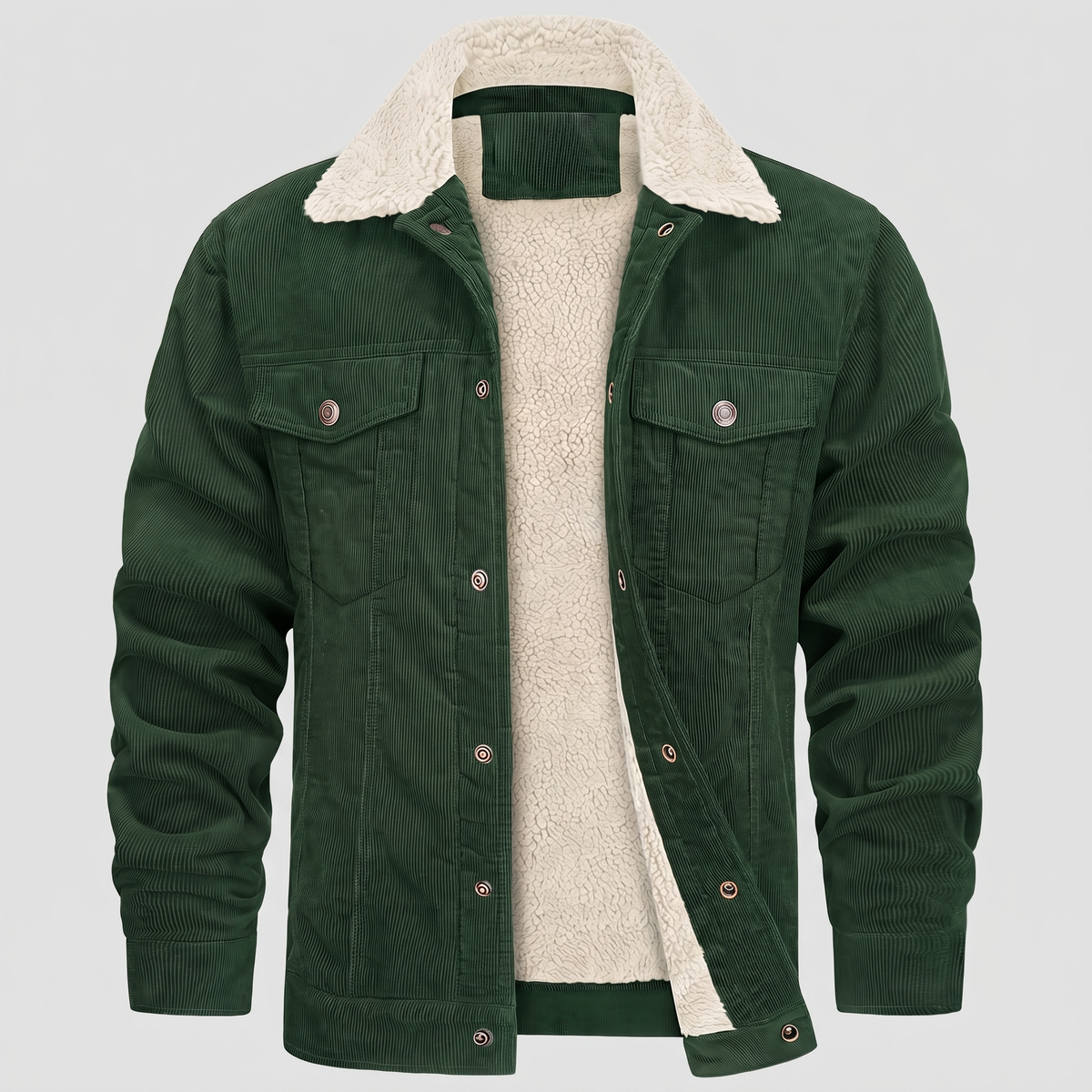 Herrenjacke mit Sherpa-Kragen und lässigem Schnitt - 5