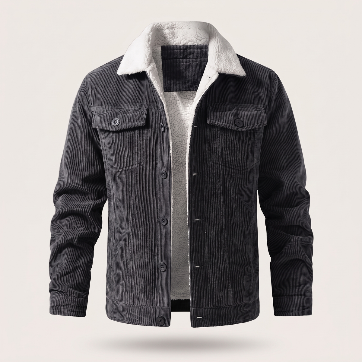Herrenjacke mit Sherpa-Kragen und lässigem Schnitt - 6