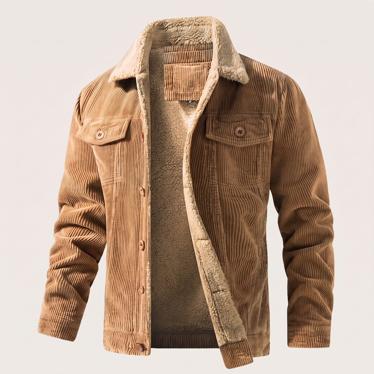 Herrenjacke mit Sherpa-Kragen und lässigem Schnitt - 7