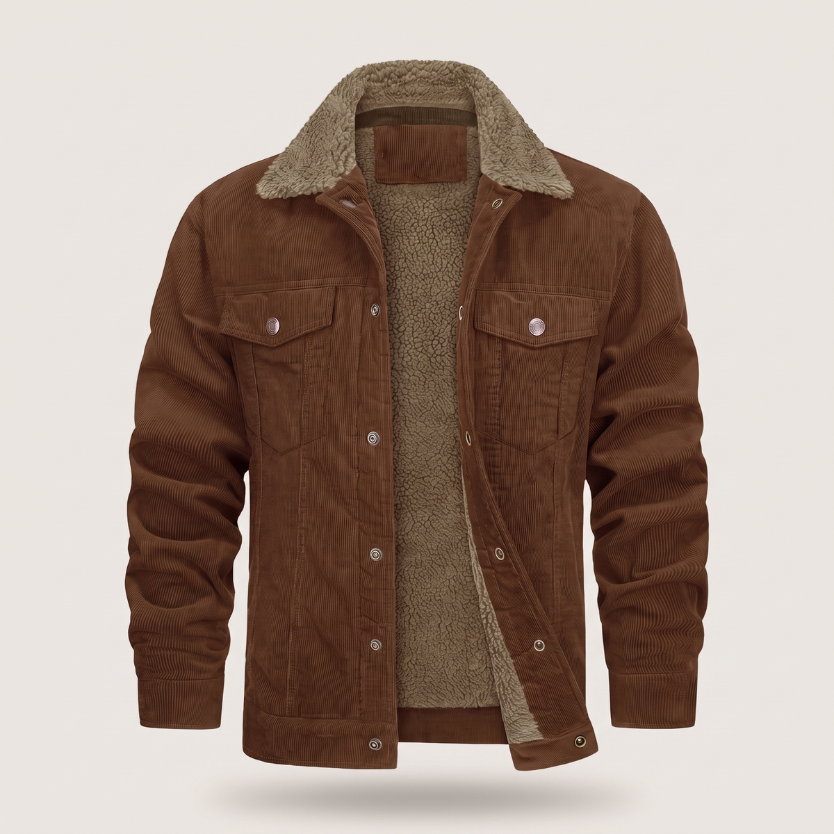 Herrenjacke mit Sherpa-Kragen und lässigem Schnitt - 8