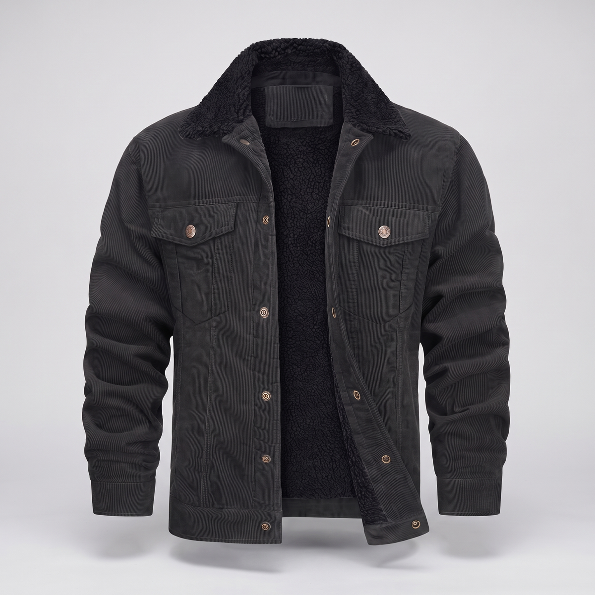 Herrenjacke mit Sherpa-Kragen und lässigem Schnitt - 9