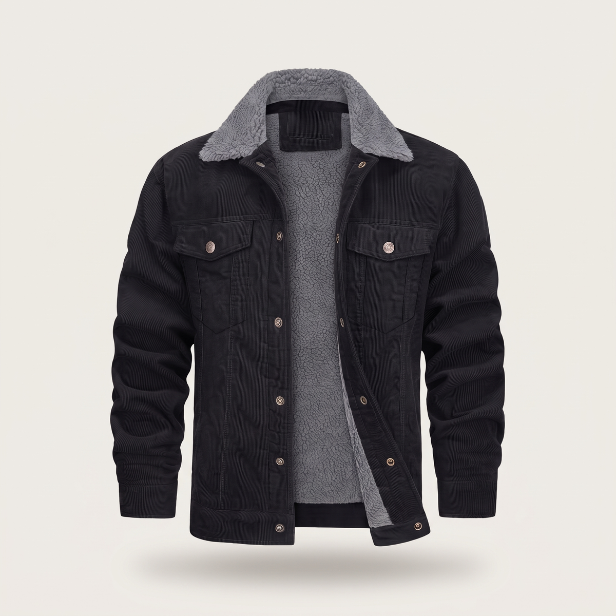 Herrenjacke mit Sherpa-Kragen und lässigem Schnitt - 11
