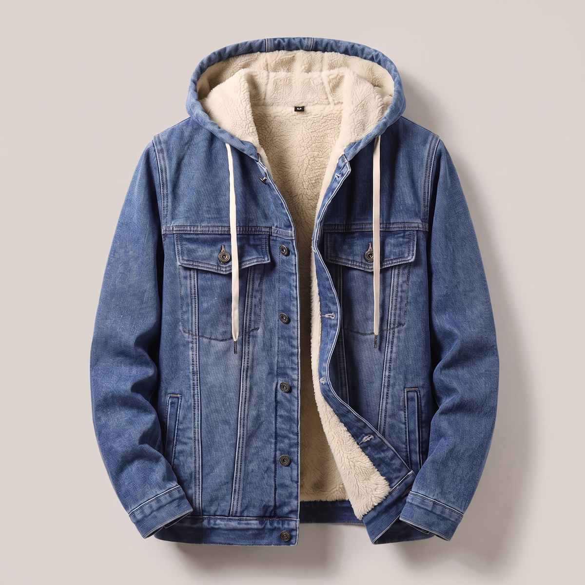 Denimjacke Herren mit Kapuze und weichem Innenfutter - 4