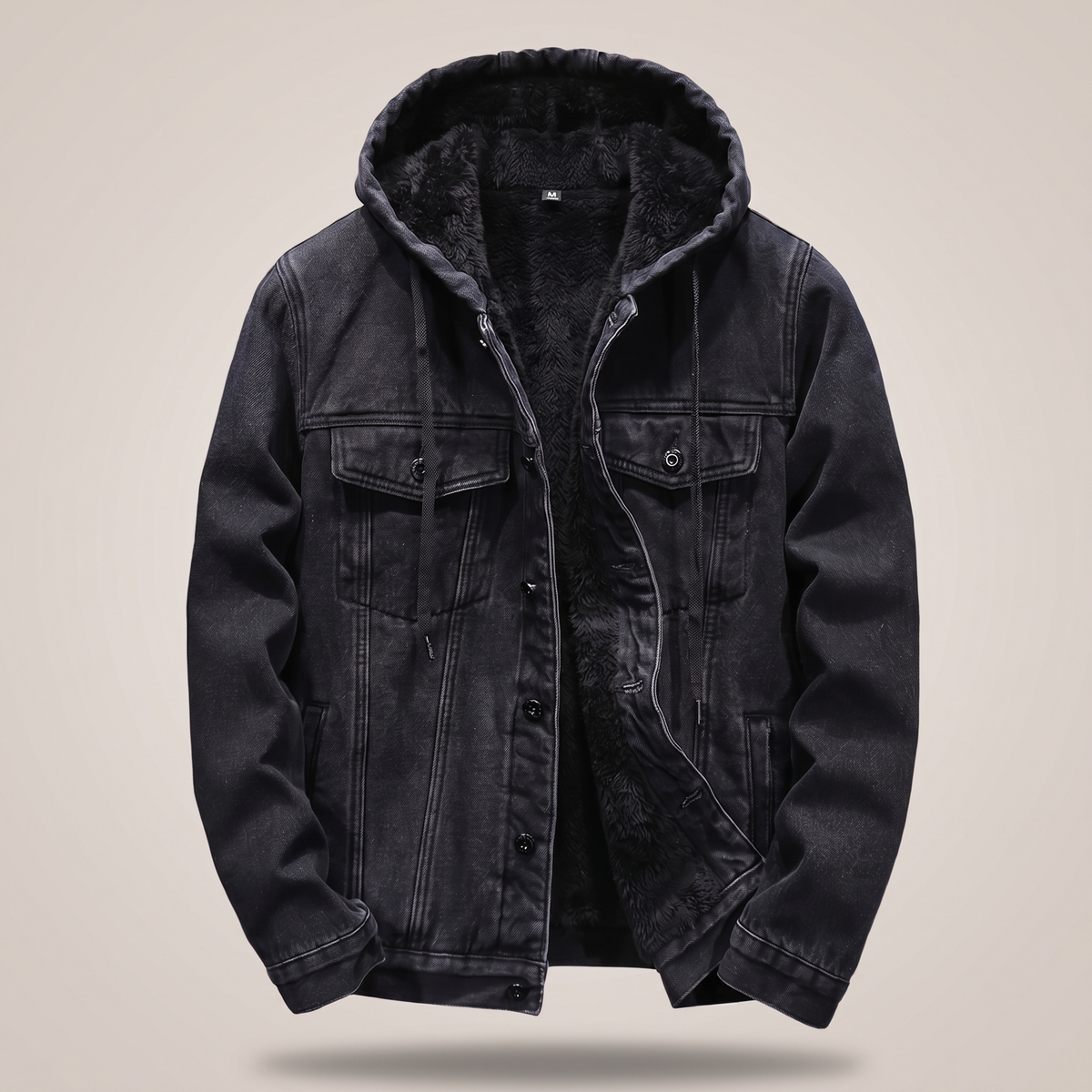 Denimjacke Herren mit Kapuze und weichem Innenfutter - 5