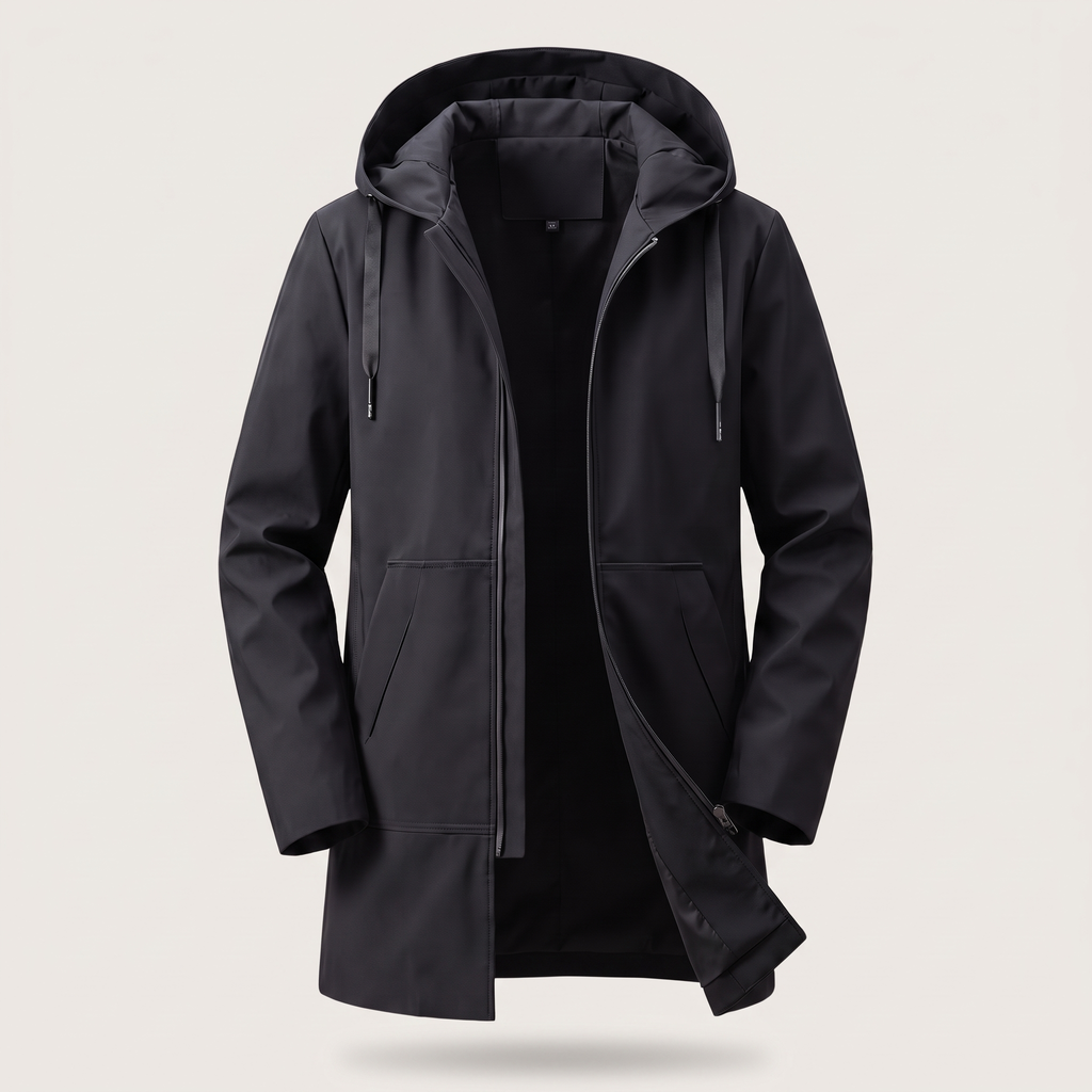 Herrenjacke mit Kapuze und praktischen Taschen - 4