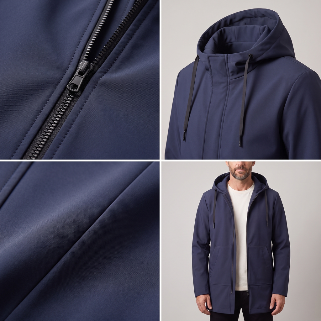 Herrenjacke mit Kapuze und praktischen Taschen - 6